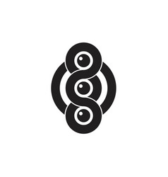 Three Circles Infinity Line Dots Abstract Logo