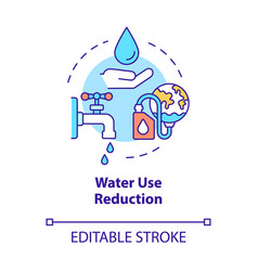 Water use reduction blue gradient concept icon Vector Image