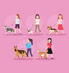 Five Women With Dogs