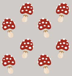 Fly Agaric Cartoon Color Seamless Pattern