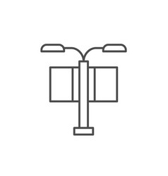 Lamppost Banner Line Outline Icon