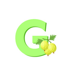 Letter G Alphabet Fruits Gooseberry