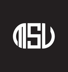 Msu Letter Logo Design On Black Background