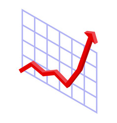 Graph Chart Breakthrough Icon Isometric Style