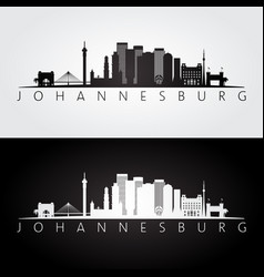 Johannesburg Skyline And Landmarks Silhouette