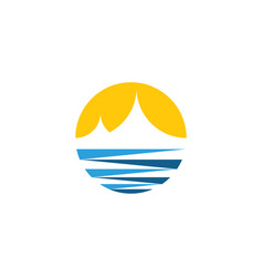 Landscape Ocean And Mountains Logo Icon