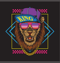 Retro Vintage Hip Hop Lion Wearing Snapback