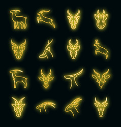 Gazelle Icons Set Neon