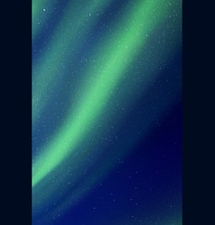 Night Starry Sky And Northern Lights Green Aurora