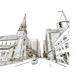 Ottawa Canada Hand Drawn Unusual Street Sketch