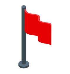 Red Flag Breakthrough Icon Isometric Style