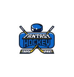 Ice Hockey Fantasy League Logo Emblem Colorful