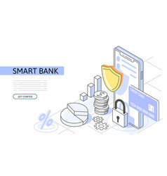 Mobile Data Security Isometric Concept Use