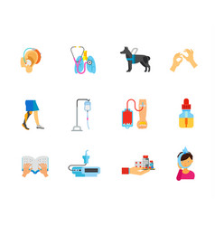 Disability And Healthcare Icon Set