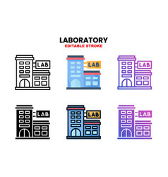 Laboratory Icon Set With Different Styles