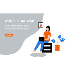 Landing Page With Women Work From Home