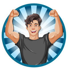 Strong Muscular Handsome Man Cartoon Icon