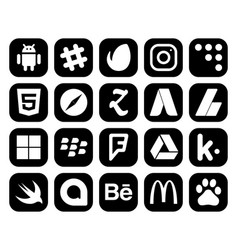 20 Social Media Icon Pack Including Kik