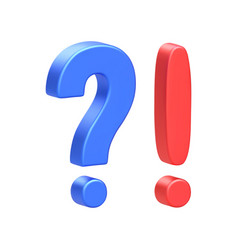 3d Blue Question Mark Red Exclamation Point Faq