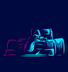 Formula One Sport Race Line Portrait Logo Colorful