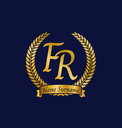 Initial Letter F And R Fr Monogram Logo Design