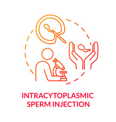 Intracytoplasmic Sperm Injection Red Concept Icon