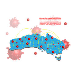 Map Connection Australia With Covid-19 Virus