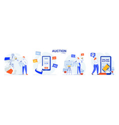 Auction Concept Set Selling Painting Buyers Place