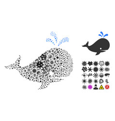 Collage Whale Icon Of Infectious Microbes