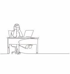 Continuous One Line Drawing Tired Office Worker