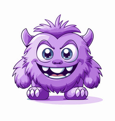 Cute Cartoon Monster Isolated On White Background