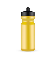 Yellow Plastic Sports Bottle Mockup Isolated