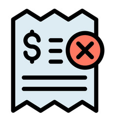 Bill Payment Cancellation Icon Flat