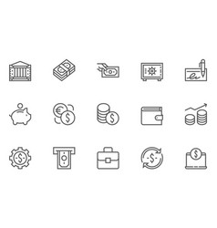 Finance And Banking Line Icons Set