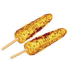 Set Of Two Grilled Corn On The Cob