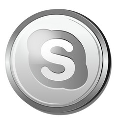 3d Skype Silver Icon