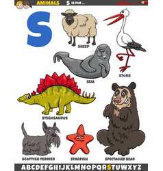 Cartoon Animal Characters For Letter S