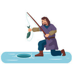 Mongol Warrior From Medieval Ages Is Ice Fishing