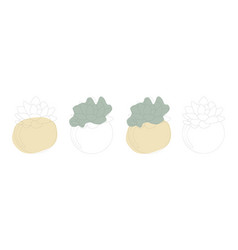 Set Of Minimalist Botanical Line Art Composition