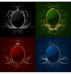 Royal red background with golden frame Royalty Free Vector