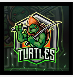 Turtle Mascot Esport Logo Design