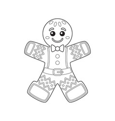 Gingerbread Man Doodle Coloring Book Page