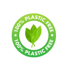 Plastic Free Green Icon Badge Bpa Plastic Free