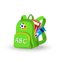 School Backpack Green Football Rucksack