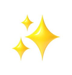 Shining Stars Emoji Sparkles Golden 3d Style Star