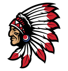 American Native Chief Head Mascot