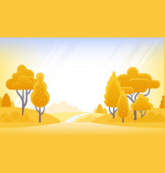 Autumn Background Landscape In Flat Style