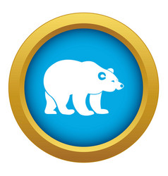 Bear Icon Blue Isolated