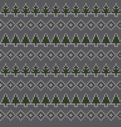 Christmas Tree Fair Isle Seamless Pattern Design