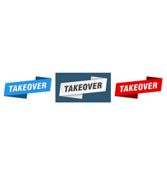 Takeover Banner Ribbon Label Sign Set